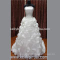 2012 Hot Style Strapless Ruffle Organza estilo europeu vestidos de noiva